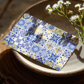 Italienisches Mosaik Blue Tile Lemons Chic Brautpa Einladung