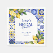 Italienisches Mosaik-Brautparty Serviette (Vorderseite)