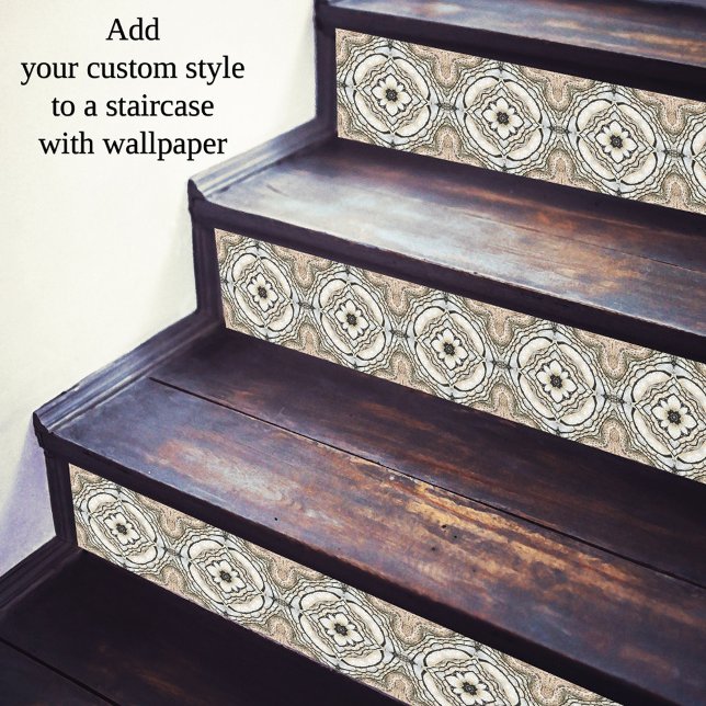 Italienisches Mosaik-inspiriertes Muster Tapete (Italian wallpaper created from animal patterns. Inspired by Mediterranean mosaic floors.)