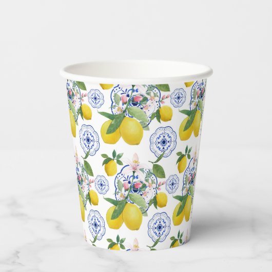 Italienisches Muster für Wasserfarben Pappbecher (Rückseite)