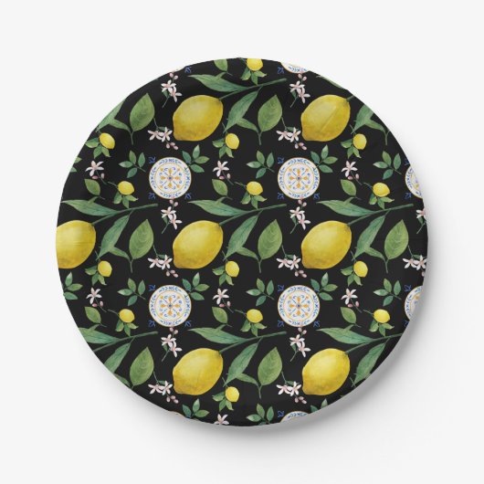 Italienisches Muster für Wasserfarben Pappteller (Vorderseite)