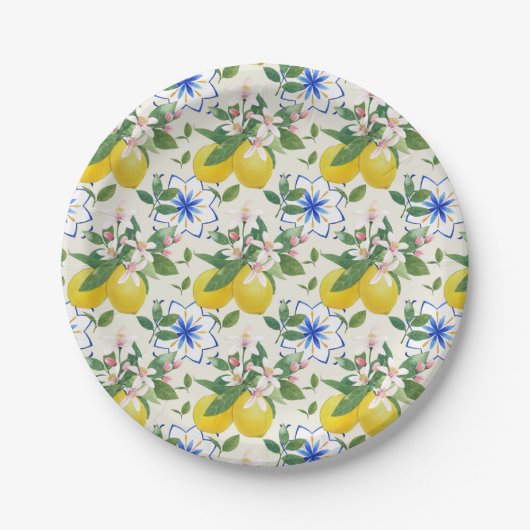 Italienisches Muster für Wasserfarben Pappteller (Vorderseite)