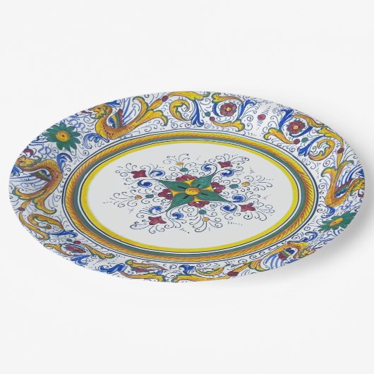 Italienisches Muster von Deruta Motif Pappteller (Schrägansicht)