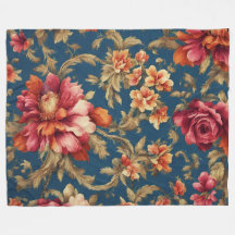 Italienisches opulentes Rot, Weiße Blume Goldene B
