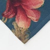 Italienisches opulentes Rot, Weiße Blume Goldene B Fleecedecke (Ecke)