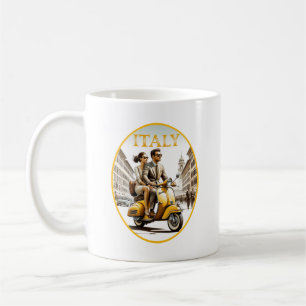 Italienisches Paar auf Roller Kaffeetasse