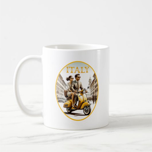 Italienisches Paar auf Roller Kaffeetasse (Links)
