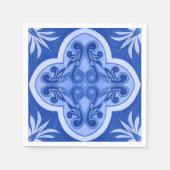 Italienisches Party für Blaues Tile SommerBrautpar Serviette (Vorderseite)