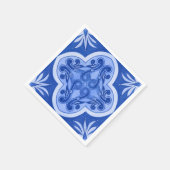 Italienisches Party für Blaues Tile SommerBrautpar Serviette (Ecke)