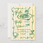 Italienisches Party von Pasta zum Geburtstag Einladung (Vorderseite)