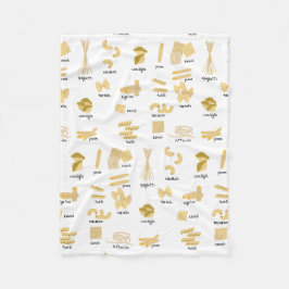 Italienisches Pasta-Gebilde und Namensmuster Fleecedecke