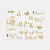 Italienisches Pasta-Gebilde und Namensmuster Fleecedecke (Vorderseite (Horizontal))