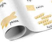Italienisches Pasta-Gebilde und Namensmuster Geschenkpapier (Rolleneckpunkt)