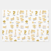 Italienisches Pasta-Gebilde und Namensmuster Geschenkpapier Set (Vorderseite 3)