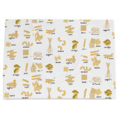 Italienisches Pasta-Gebilde und Namensmuster Große Geschenktüte (Vorderseite)