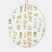 Italienisches Pasta-Gebilde und Namensmuster Keramik Ornament (Links)