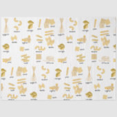 Italienisches Pasta-Gebilde und Namensmuster Seidenpapier (Vorderseite)