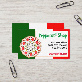 Italienisches Pepperoni-Restaurant Visitenkarte