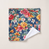 Italienisches Phantastisches Sommerlicht-Blumenmus Badhandtuch Set (Waschlappen)