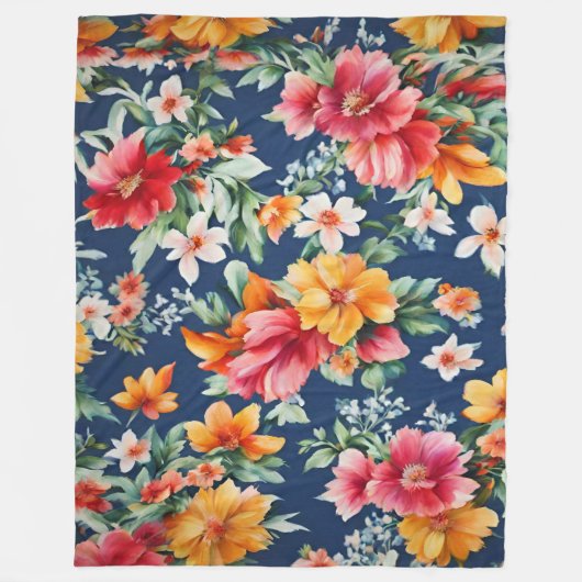 Italienisches Phantastisches Sommerlicht-Blumenmus Fleecedecke (Vorderseite)