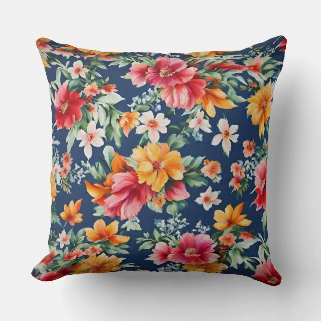 Italienisches Phantastisches Sommerlicht-Blumenmus Kissen (Vorderseite)