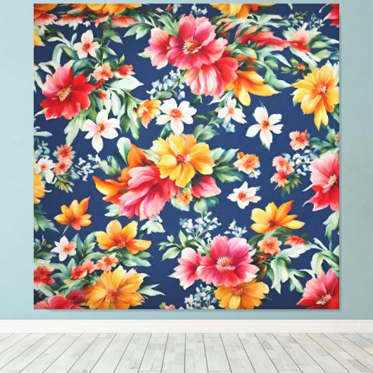 Italienisches Phantastisches Sommerlicht-Blumenmus Leinwanddruck (Insitu (Holzboden))