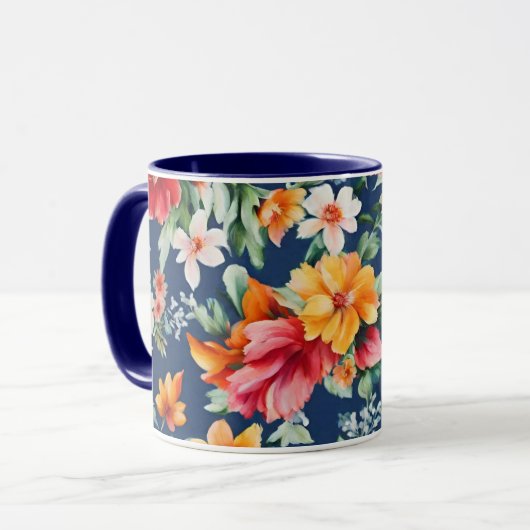 Italienisches Phantastisches Sommerlicht-Blumenmus Tasse (Vorderseite Links)