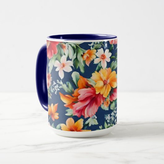 Italienisches Phantastisches Sommerlicht-Blumenmus Tasse (Vorderseite Links)