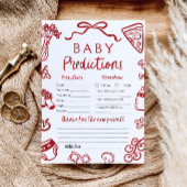 Italienisches Pizza Baby Prediction Game Einladung