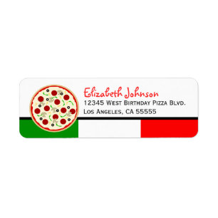 Italienisches Pizza Party Anschrift Labels