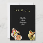 ITALIENISCHES PIZZA-PARTY, Orangenschwarz, RESTAUR Einladung (Rückseite)