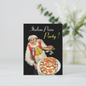 ITALIENISCHES PIZZA-PARTY POSTKARTE (Stehend Vorderseite)