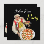 ITALIENISCHES PIZZA-PARTY, RESTAURANT, rot Einladung (Vorne/Hinten)