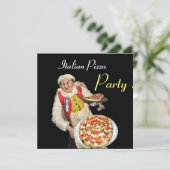 ITALIENISCHES PIZZA-PARTY, RESTAURANT, rot Einladung (Stehend Vorderseite)
