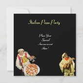 ITALIENISCHES PIZZA-PARTY, RESTAURANT, rot Einladung (Rückseite)