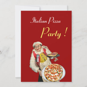 ITALIENISCHES PIZZA-PARTY, RESTAURANT, rot Einladung