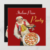 ITALIENISCHES PIZZA-PARTY, RESTAURANT, rot Einladung (Vorne/Hinten)