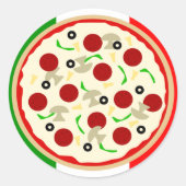 Italienisches Pizza Party Stickers (Vorderseite)