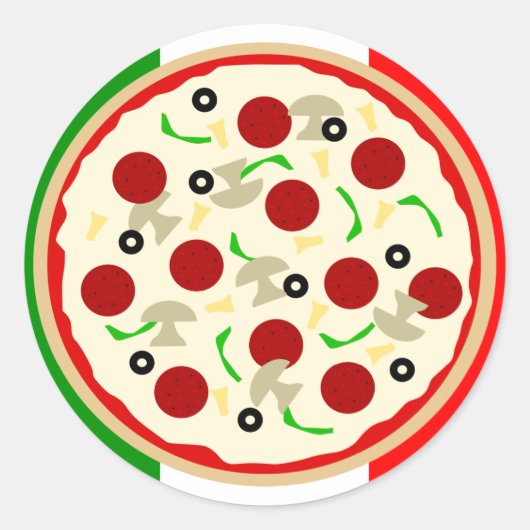 Italienisches Pizza Party Stickers (Vorderseite)