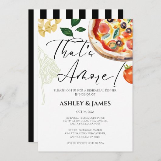 Italienisches Pizza Probe Dinner Lässig Das ist no Einladung (Vorne/Hinten)