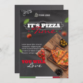Italienisches Pizza-Restaurant, Liebe und Pizza-Me Menükarte (Vorne/Hinten)