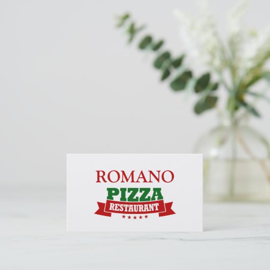 Italienisches Pizza-Restaurant Visitenkarte (Stehend Vorderseite)