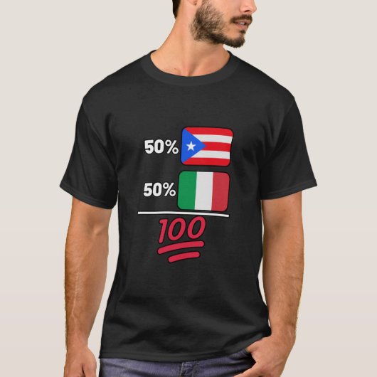 Italienisches Plus Puerto Rico Mix Erbe T-Shirt (Vorderseite)