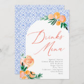 Italienisches Positano Aperol Spritz Wedding Drink Menükarte (Vorne/Hinten)