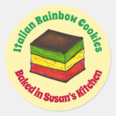 Italienisches Rainbow Tricolor 7 Layer Cookie geba Runder Aufkleber (Vorderseite)