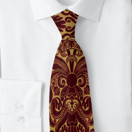 Italienisches reiches Burgund Gold Renaissance Krawatte