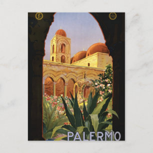 Italienisches Reise-Plakat Palermos Sizilien ENIT Postkarte