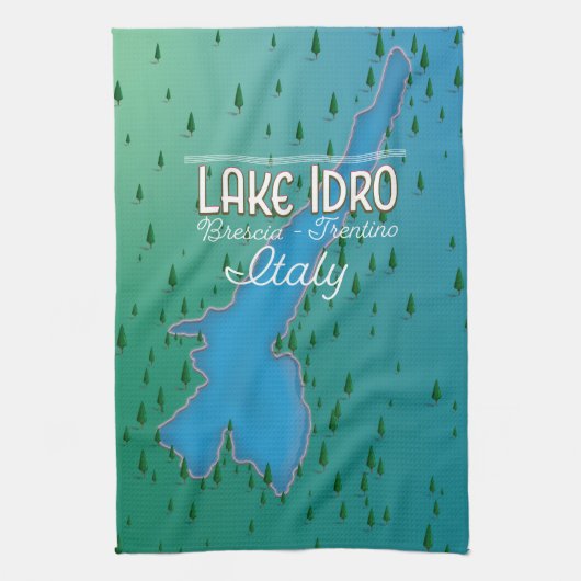 Italienisches Reiseplakat für den See Idro Geschirrtuch (Vertikal)