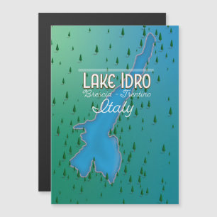 Italienisches Reiseplakat für den See Idro Magnetkarte