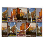 Italienisches Reiseplakat für Retrostädte Vintag Große Geschenktüte (Rückseite)